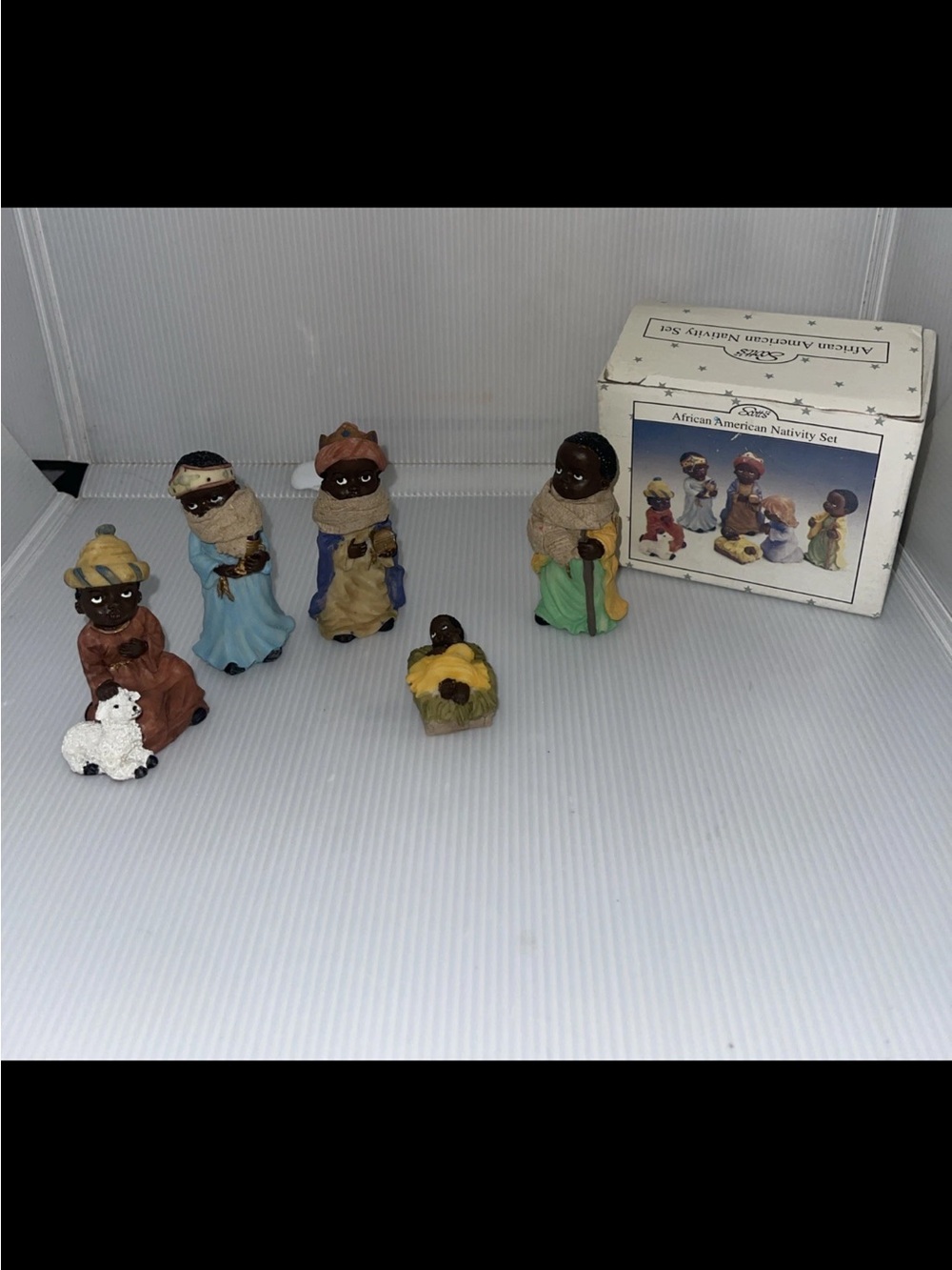 Scott’s African-American 5-Piece Small Nativity Set  Vintage Christmas Holiday